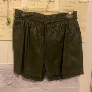 Women’s Fab’ Rik leather army green shorts
